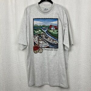 Tradewinds VTG Chesapeake Bay Single Stitch Graphic T-Shirt sz XL